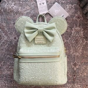 Loungefly Light Green Sequin Backpack NWT